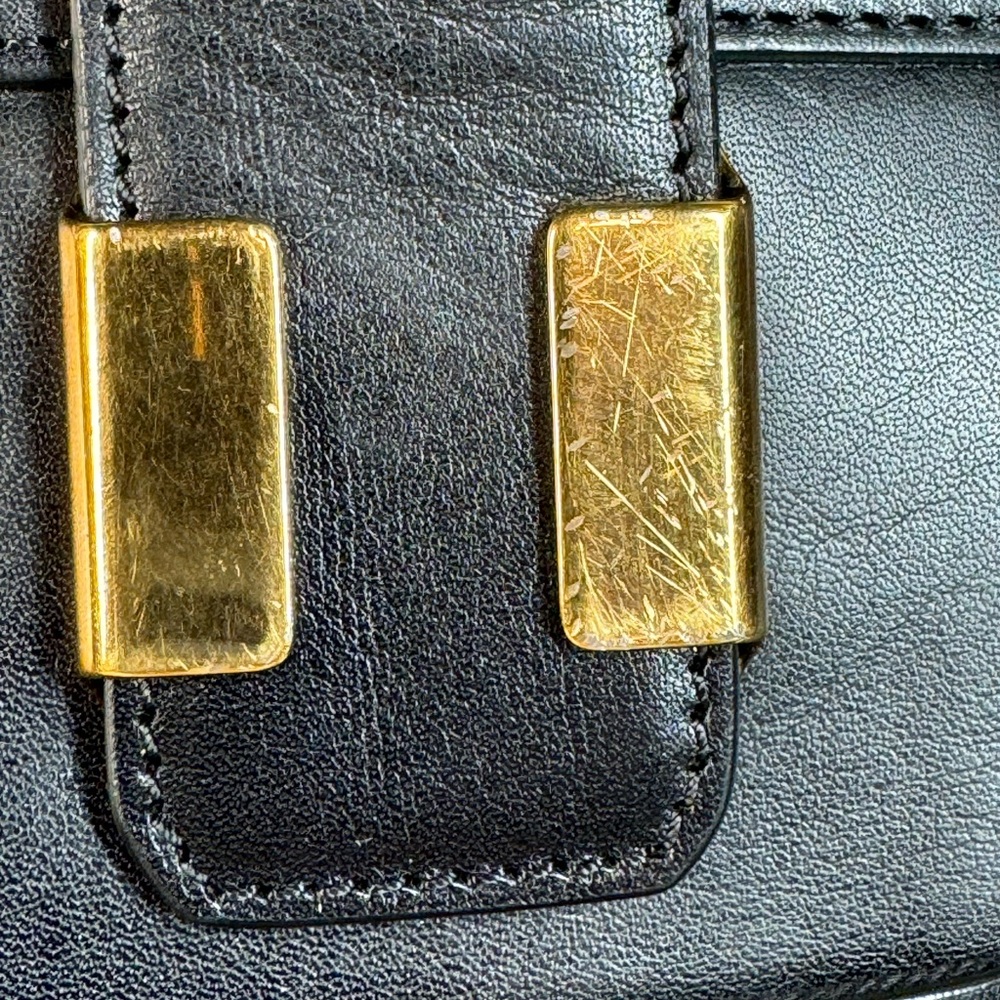 Chloe Blue and Black Leather Satchel - Picture 16 of 16